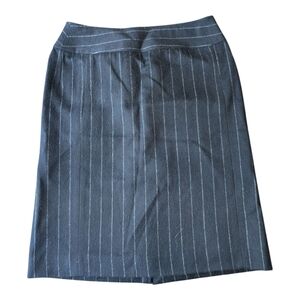 Maxmara Made In Italy Navy Luxurious Angora Wool Pinstripe Skirt Size 4 Usa